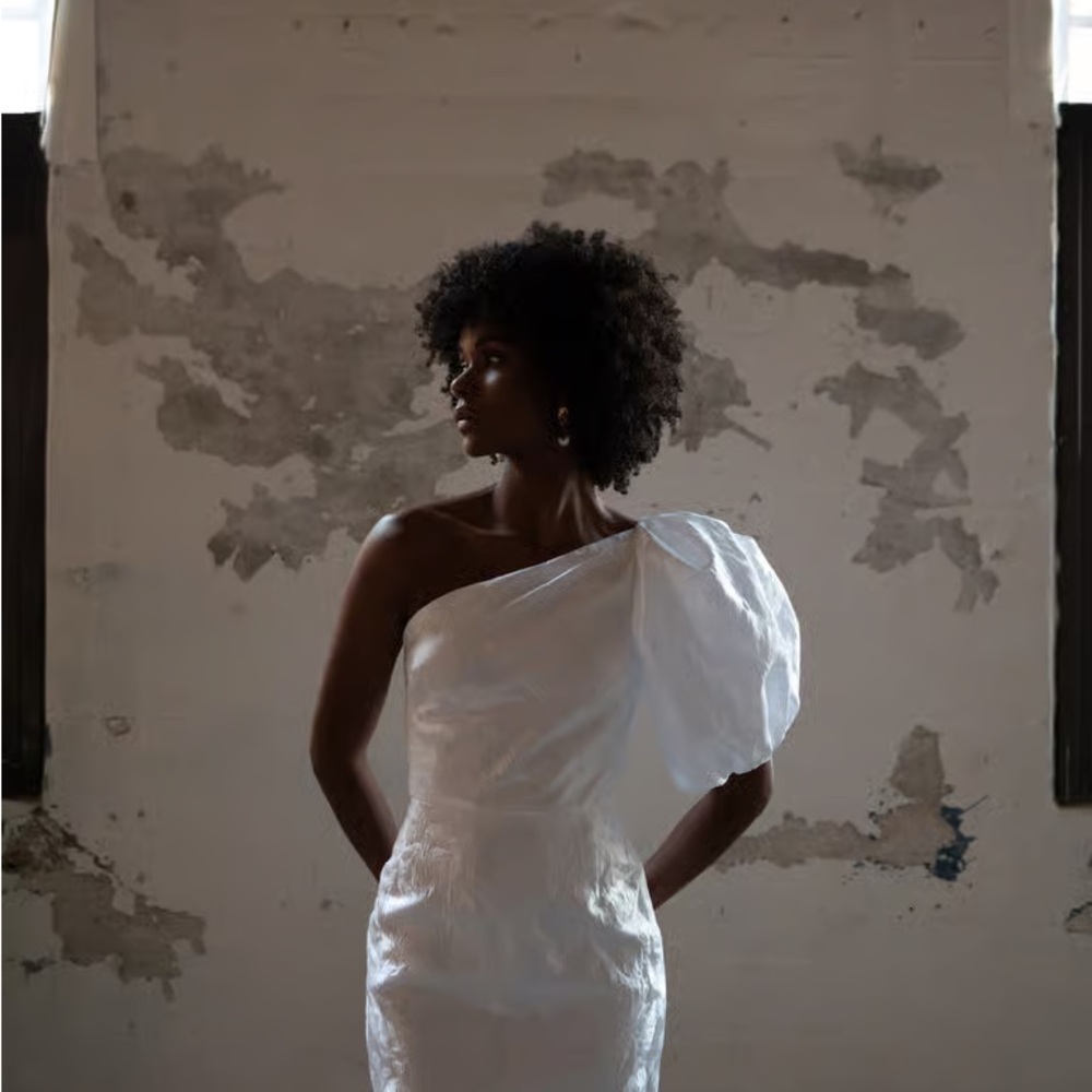 Jenny Yoo White One-Shoulder Dress - Picture 4 of 6